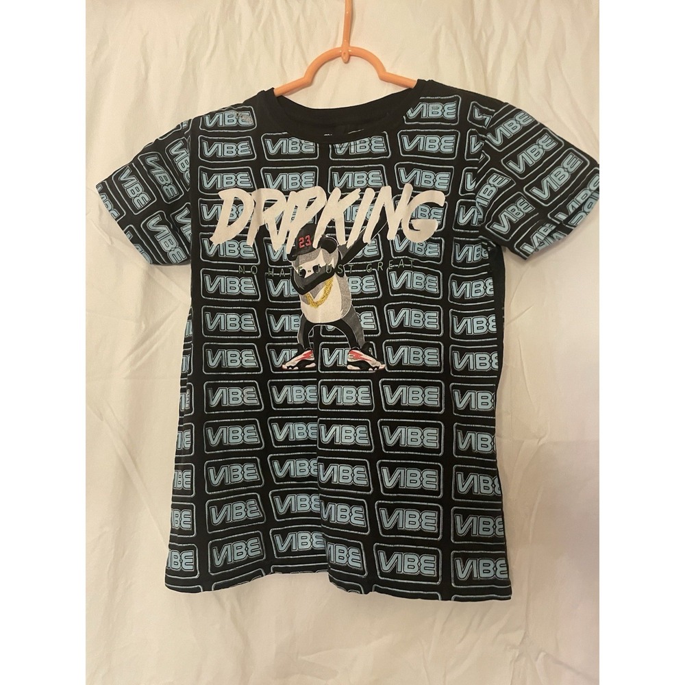 Fresh Laundry Boys Medium Black Vibe Drip King Graphic T Shirt